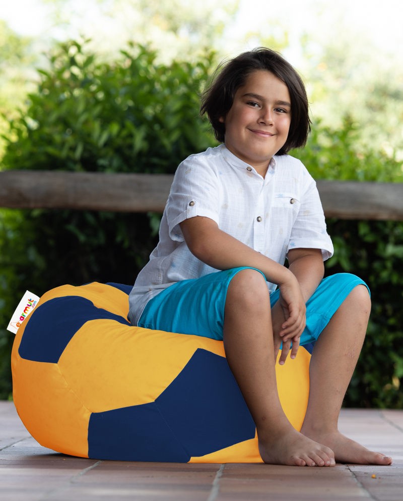 Pouf de jardin Football Kids Pouf - Yellow, Dark Blue